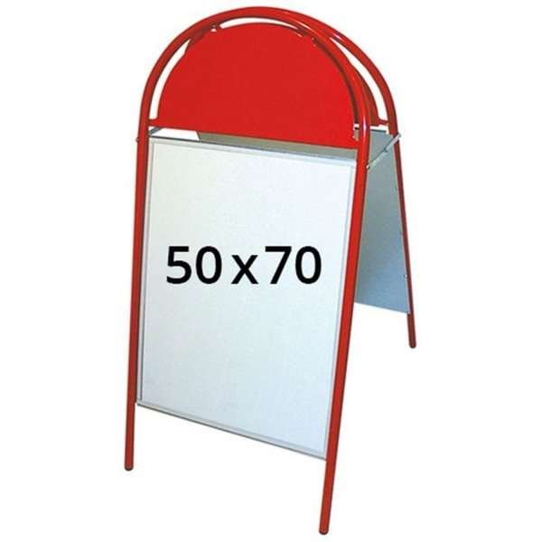 Expo Gotik Gadeskilt med logoplade - 50x70 cm - rød