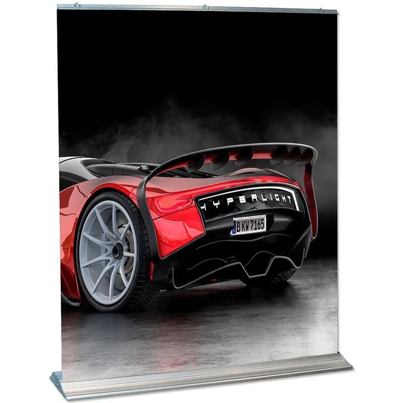 Mega Roll-up enkeltsidet kassette, sølv, 84,5 x 250 cm