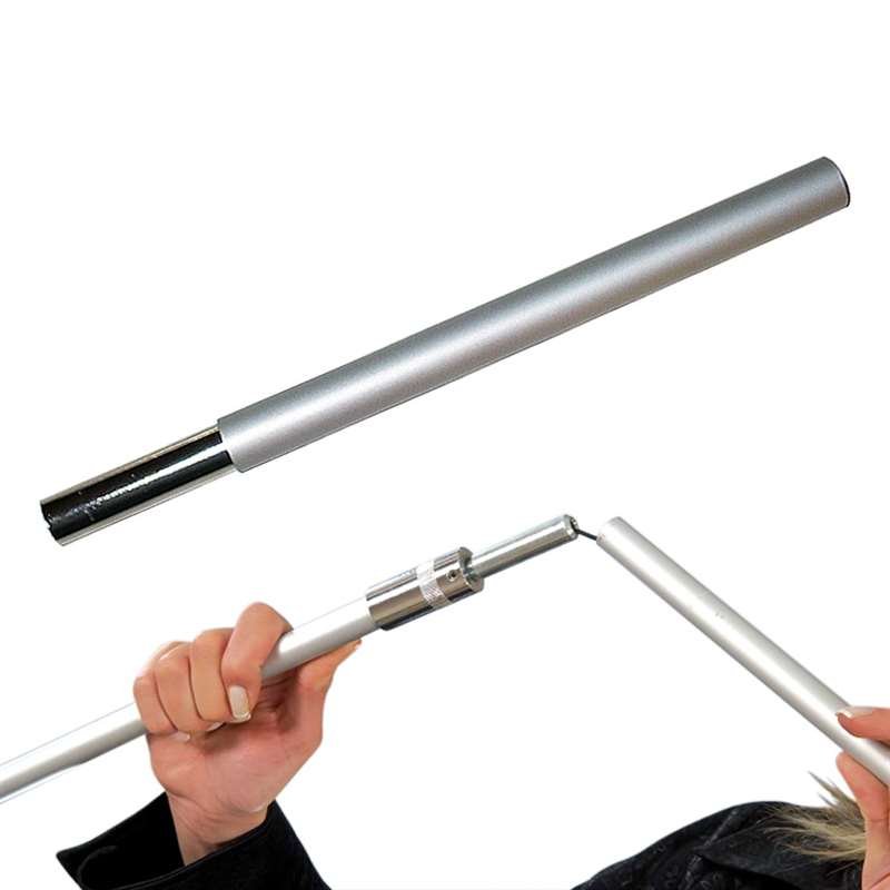 Just�rbar stang, alu/s&oslash;lv, 190-220 cm til Quickbanner