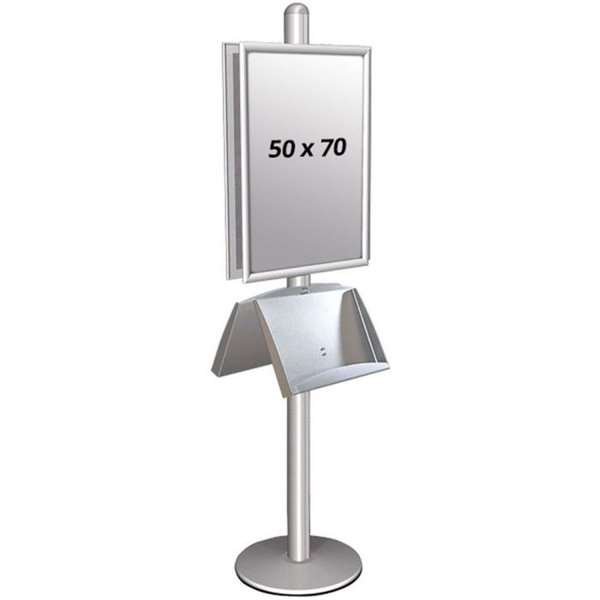 Infostander, MultiStand, dobbeltsidet, 4 akrylhylder, 2 klikrammer, B2 - 50 x 70 cm