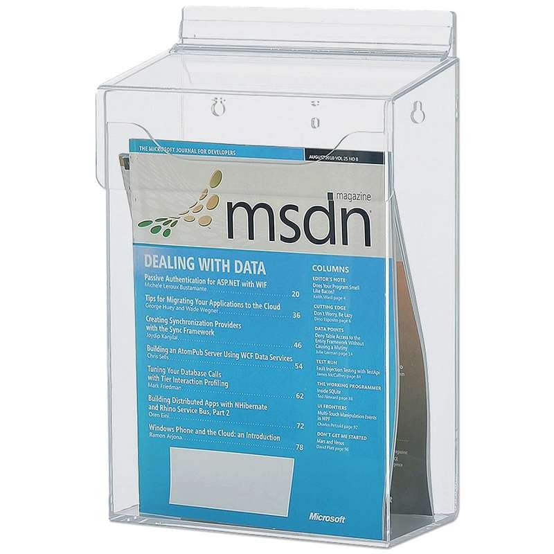 Akryl brochureholder boks, vertikal, A4 dyb