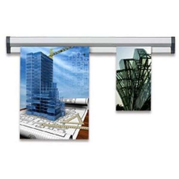 Fast Note plakatophæng med 30mm aluminium profil, sølv - 75cm