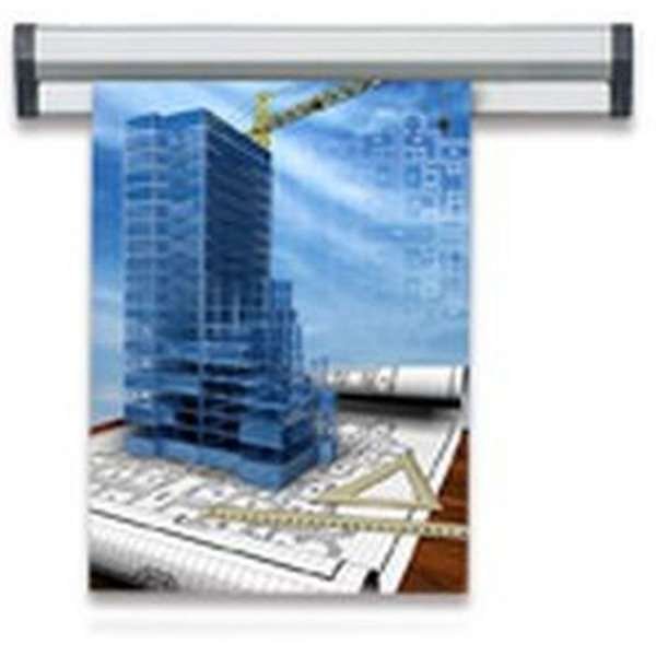 Fast Note plakatophæng med 30mm aluminium profil, sølv - 50cm