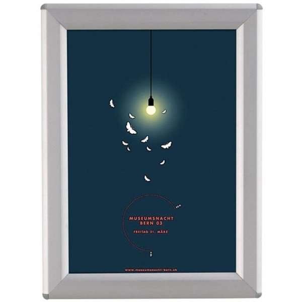 Opti Klikramme med 14mm aluminium profil, sølv - A4