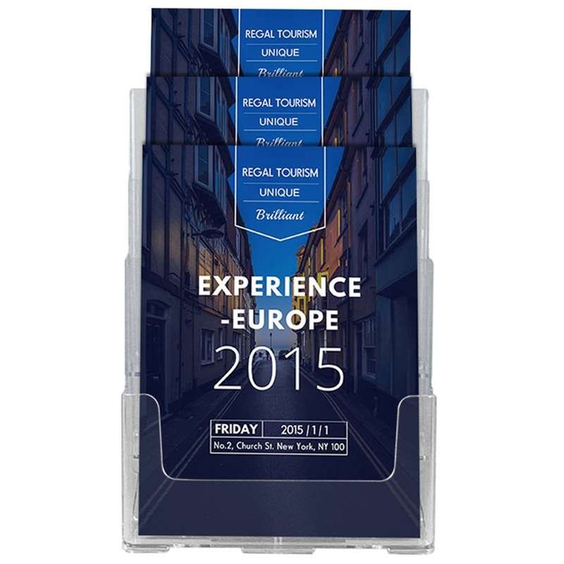 Bord & Vægdispenser, akrylbrochureholder, 3 x A4