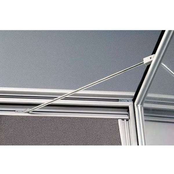 Udhængsskab/infoboks med lås og filt-bagplade, sølv - 4xA4