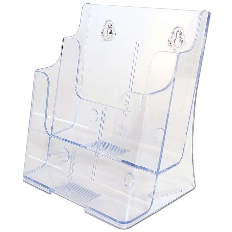 Bord & Vægdispenser, akrylbrochureholder - 2 x A5