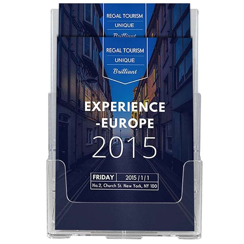 Bord & Vægdispenser, akrylbrochureholder - 2 x A5