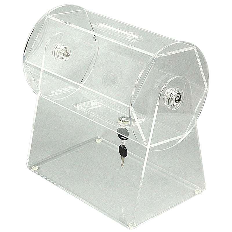 Tombola-tromle i akryl, med lås