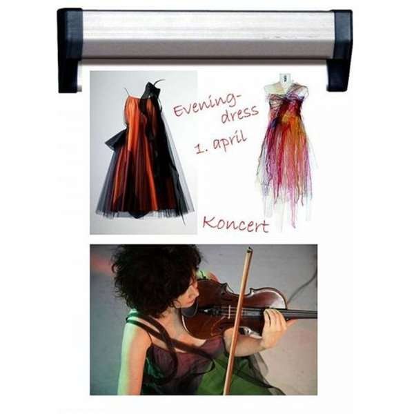 Fast Note plakatophæng med 30mm aluminium profil, sølv - 150cm