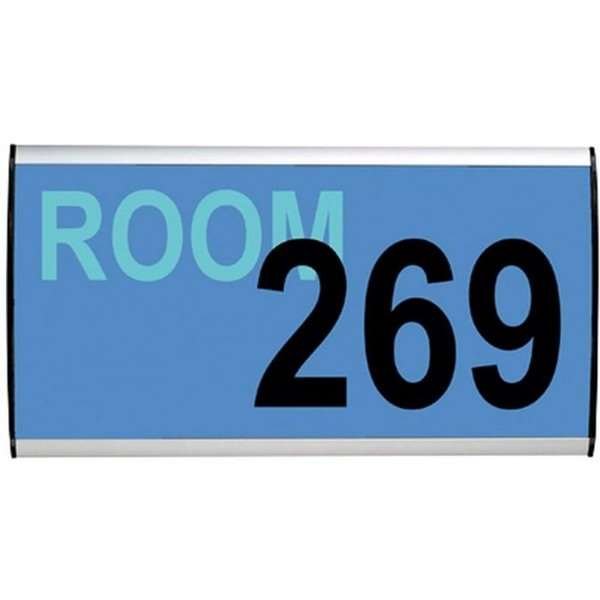 Dørskilt/vægskilt til systematisering, sølv - 14,8x40cm