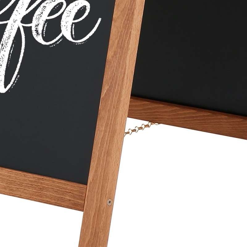 Wooden A-Board, mørkbejdset, med ståltavler, 46 x 68 cm