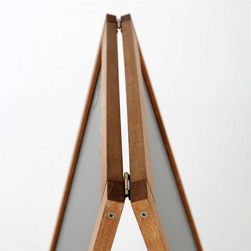 Wooden A-Board, mørkbejdset, med ståltavler, 46 x 68 cm