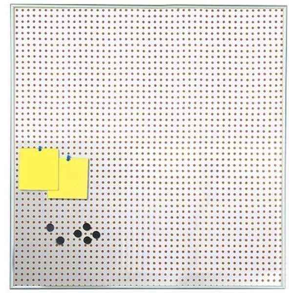 Kombi infotavle 9mm aluminium profil med stål/kork-bagplade, sølv - 12xA4