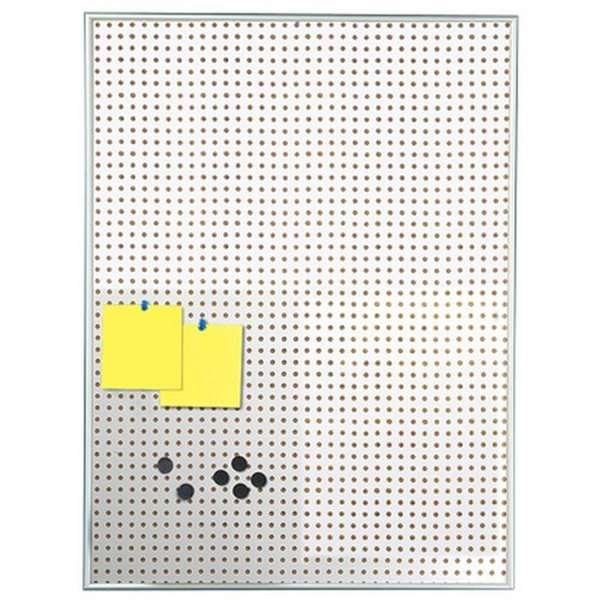 Kombi infotavle 9mm aluminium profil med stål/kork-bagplade, sølv - 9xA4