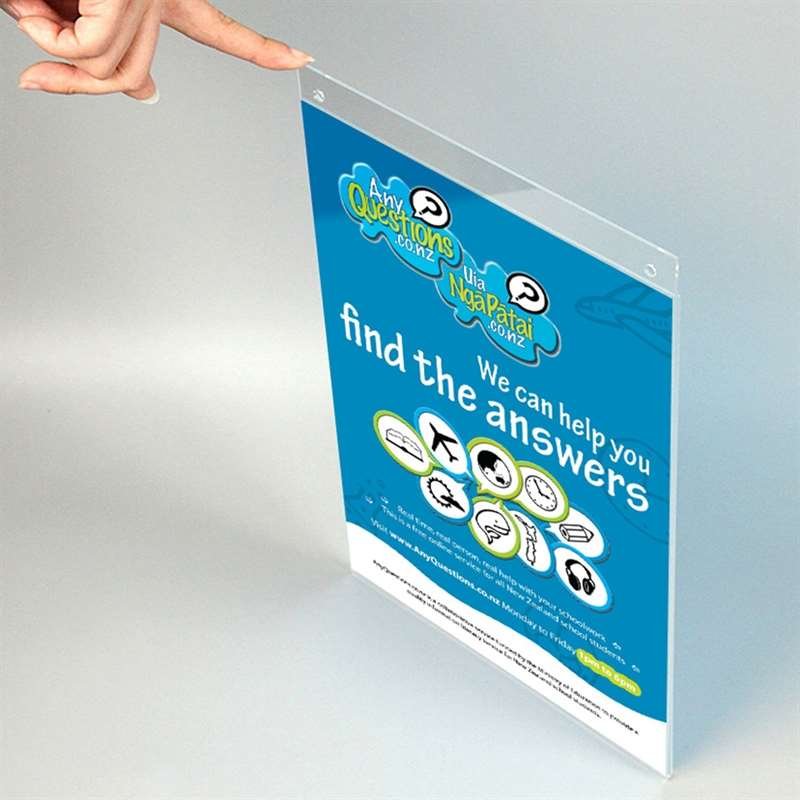 Akryl plakatophæng med huller, vertikal, A3