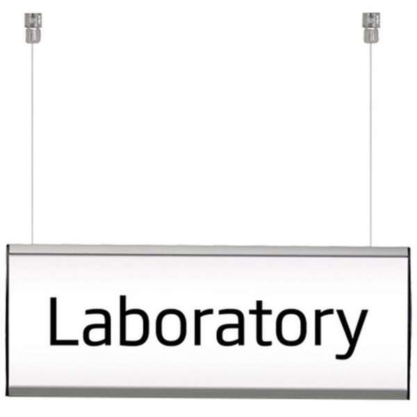 Dobbeltsidet nedhængsskilt, 1 lag - 50x14.8 cm