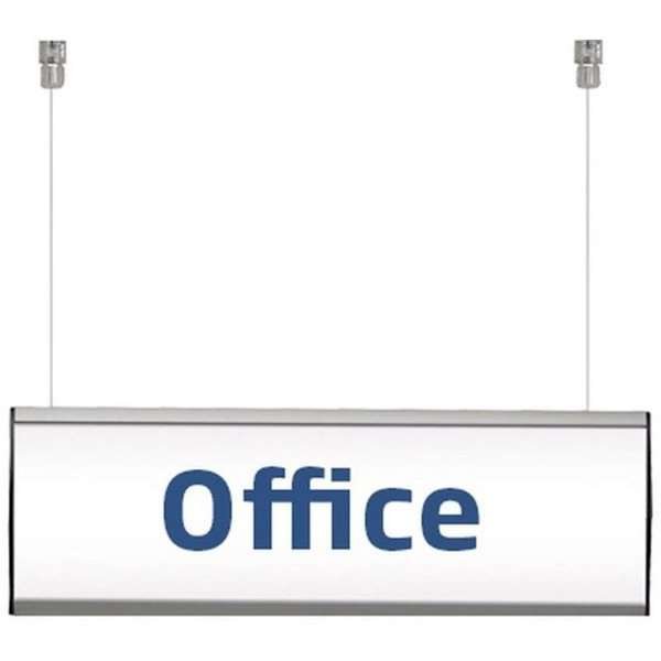 Dobbeltsidet nedhængsskilt, 1 lag - 50x10.5 cm