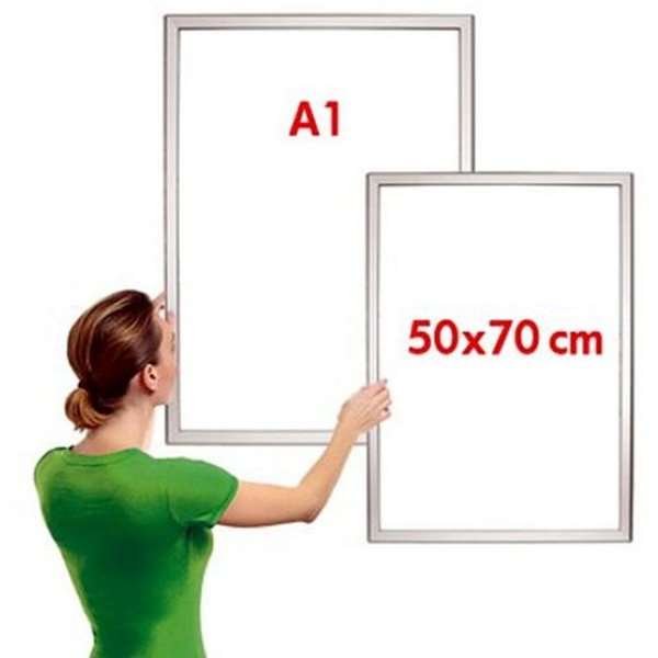 Opti Klikramme med 25mm aluminium profil, sølv - A1