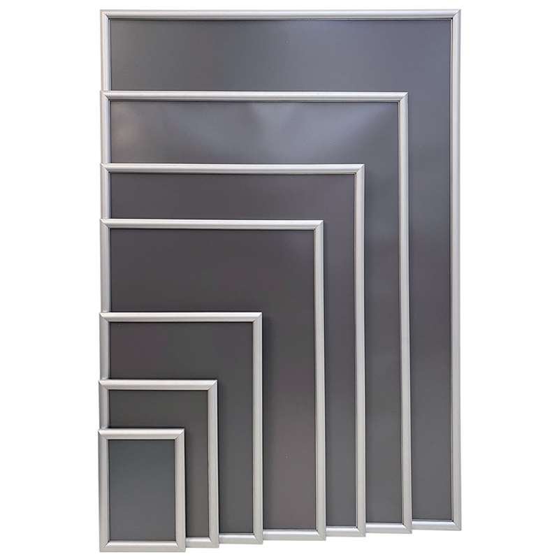 Klikramme med 17mm aluminium profil, sølv - A5