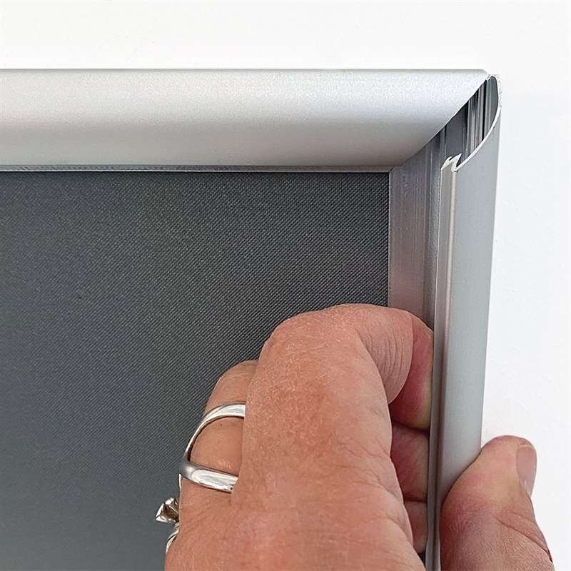 Klikramme med 17mm aluminium profil, sølv - A5