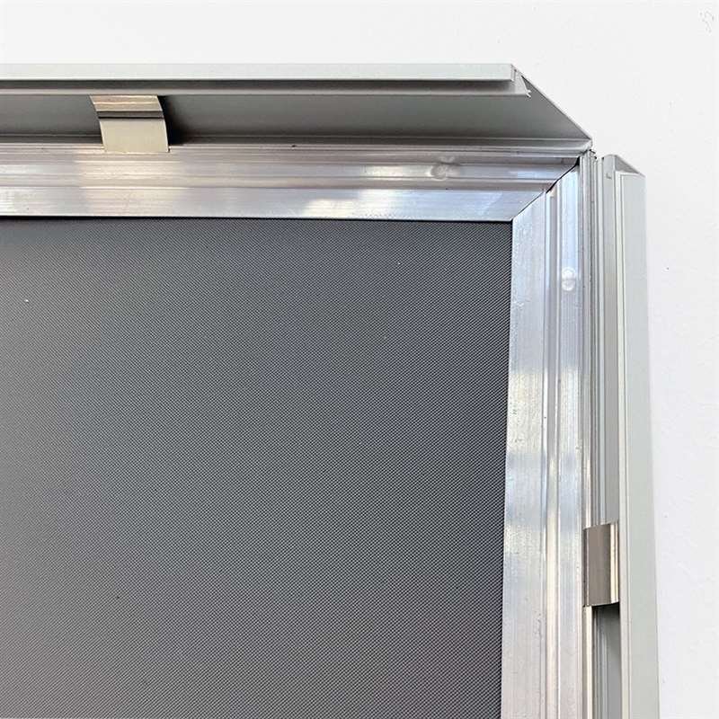 Klikramme med 20mm aluminium fladprofil, sølv - A4