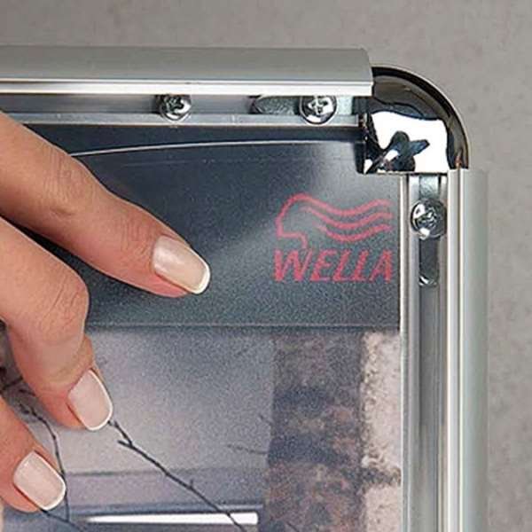 Klikramme med 25mm aluminium Rondo profil, sølv - A4