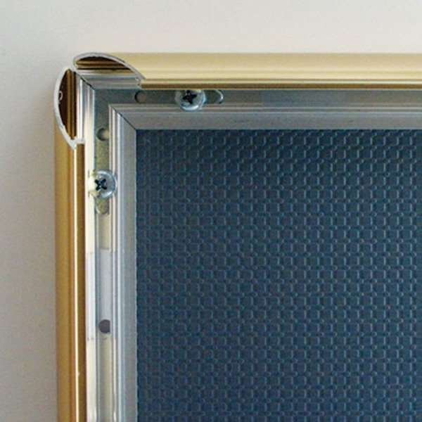 Klikramme med 25mm aluminium profil, guldpoleret - A2