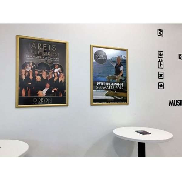 Klikramme med 25mm aluminium profil, guld - 50x70 cm