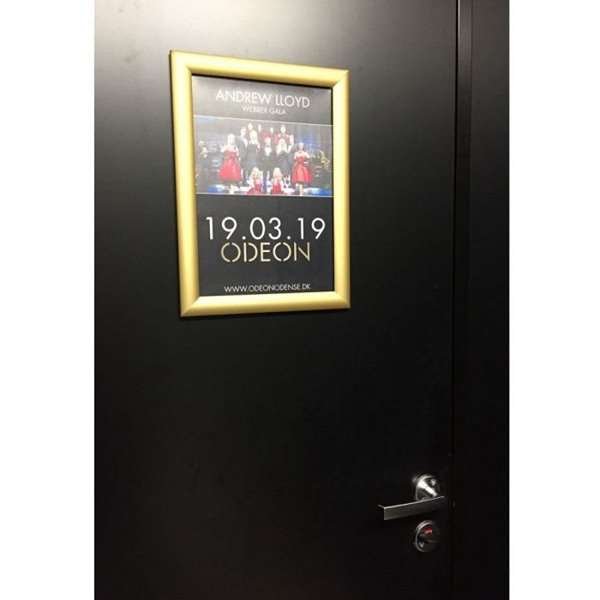 Klikramme med 25mm aluminium profil, guld - A3