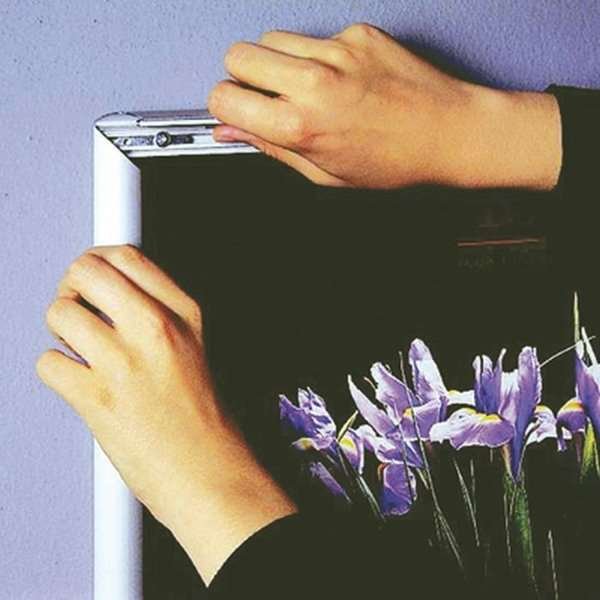 Klikramme med 45mm aluminium profil, sølv - 100x140 cm