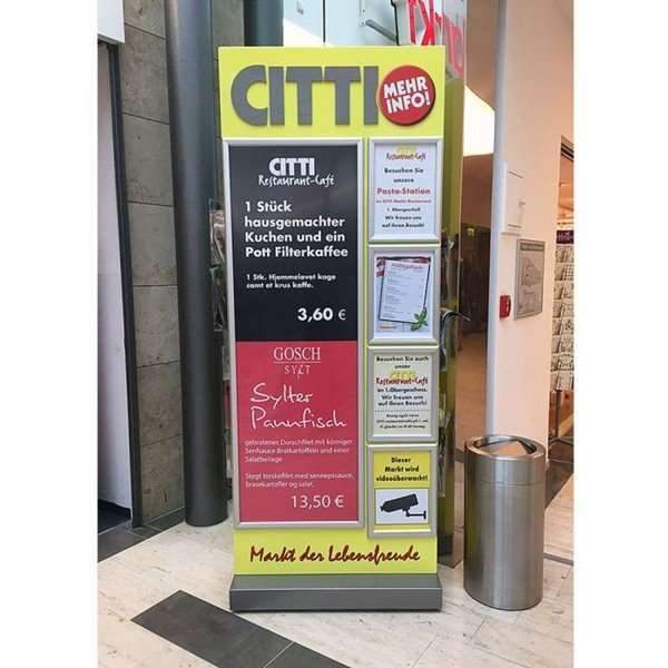 Klikramme med 32mm aluminium fladprofil, s&oslash;lv - 70x100 cm