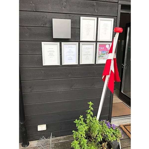 Klikramme med 32mm aluminium fladprofil, s&oslash;lv - A1