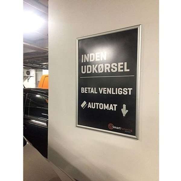 Klikramme med 30mm aluminium profil, sølv - 70x100 cm