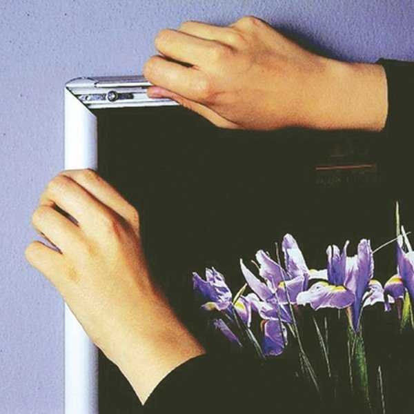 Klikramme med 25mm aluminium profil, sølv - A5