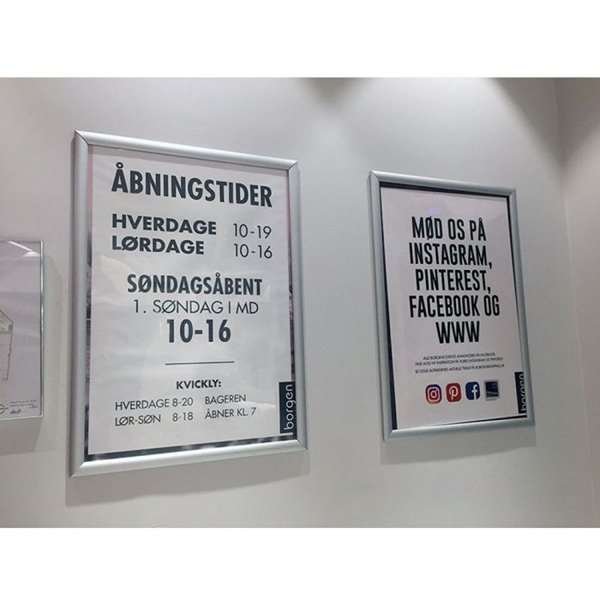 Klikramme med 15mm aluminium profil, sølv - A3