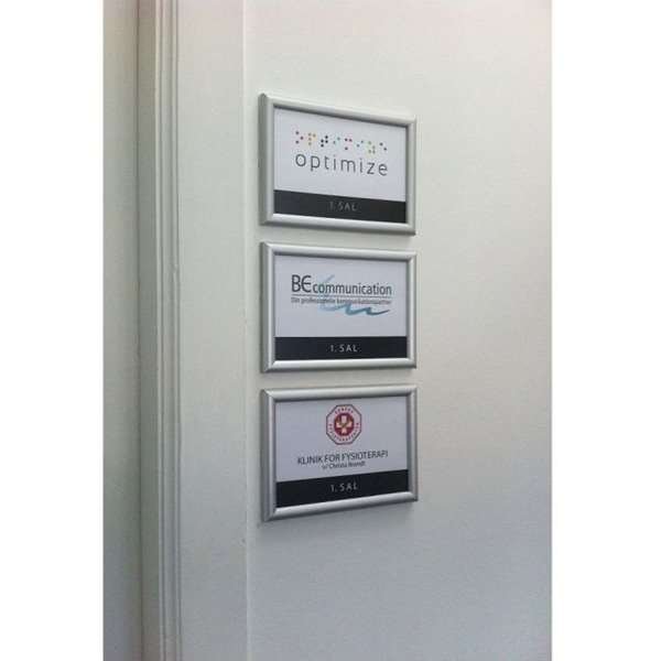 Klikramme med 15mm aluminium profil, sølv - A4