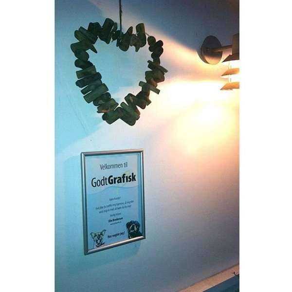 Klikramme med 15mm aluminium profil, sølv - A2