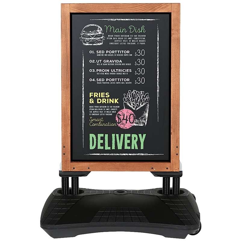 Wooden Wind-Sign Waterbase gadeskilt med ståltavler, 59 x 78 cm