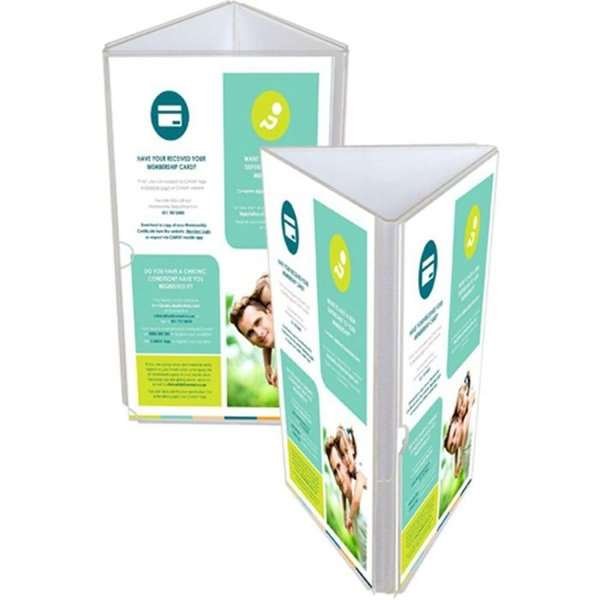 Triangle Menukortholder vertikal - 3xM65 Flyer - 9.9x21 cm