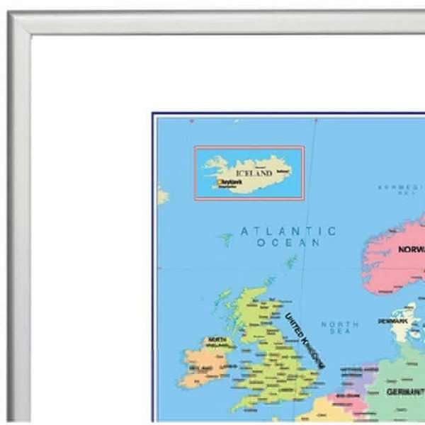 Whiteboard Tavle Med Europakort - 103x73 cm