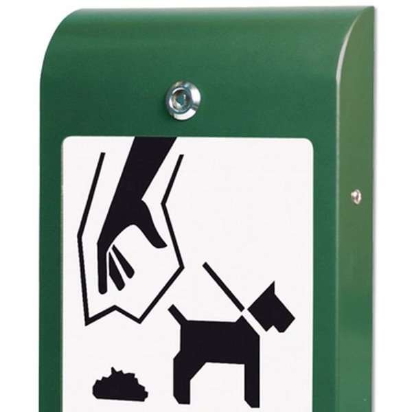 Hundepose dispenser med A4 infodisplay - grøn