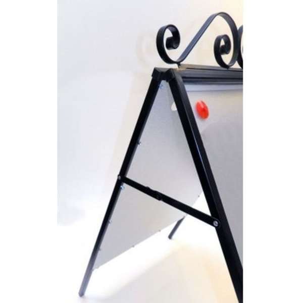 Gadeskilt Antique, a-skilt i st&aring;l inkl. frontplader, B2, 50 x 70 cm, Sort