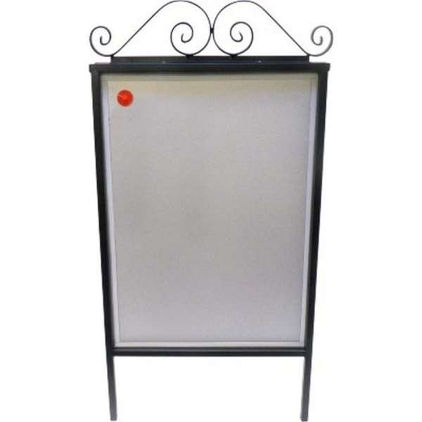 Gadeskilt Antique, a-skilt i st&aring;l inkl. frontplader, B2, 50 x 70 cm, Sort