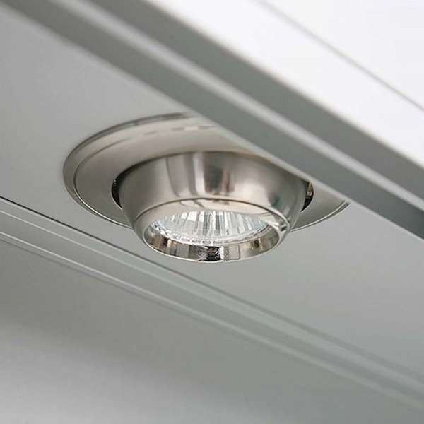 Vitrine glasskab - Showcase Wall Duo glasmontre med LED lys og lås - sølv