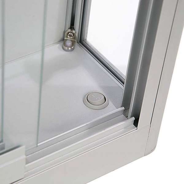 Vitrine glasskab - Showcase Wall Duo glasmontre med LED lys og lås - sølv