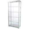 Vitrine glasskab - Showcase Tower Duo glasmontre med LED lys og lås - sølv #1