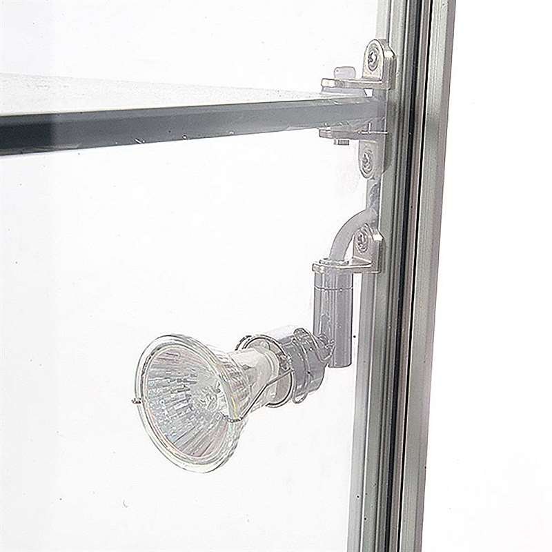 Vitrine glasskab - Showcase Tower Duo glasmontre med LED lys og lås - sølv