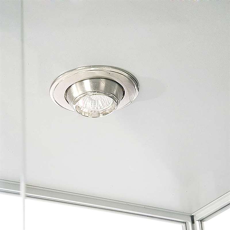 Vitrine glasskab - Showcase Tower Duo glasmontre med LED lys og lås - sølv