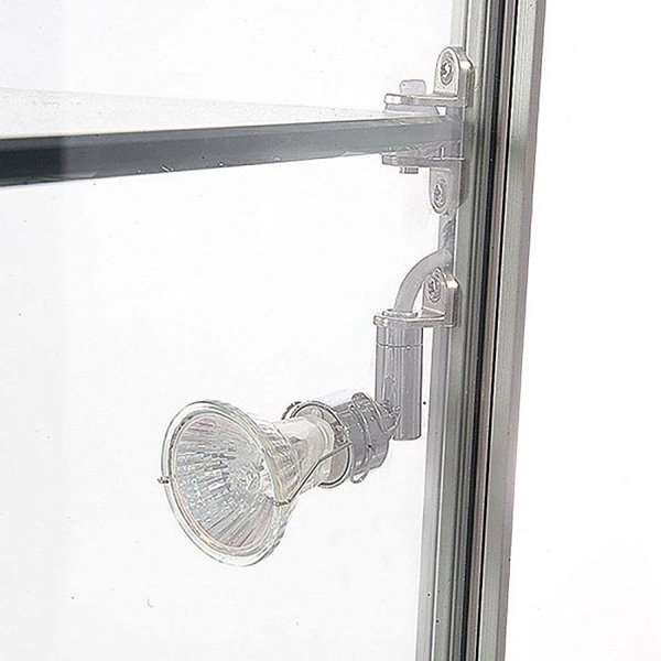 Vitrine glasskab - Showcase Tower Solo glasmontre med LED lys og lås - sølv